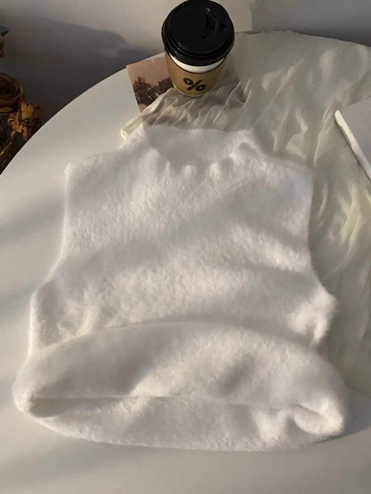 

Red Thiened Knitted Vest Women's Autumn Winter f High Collar Svel Mink Velvet Warm Sweet Sle ort Faionable