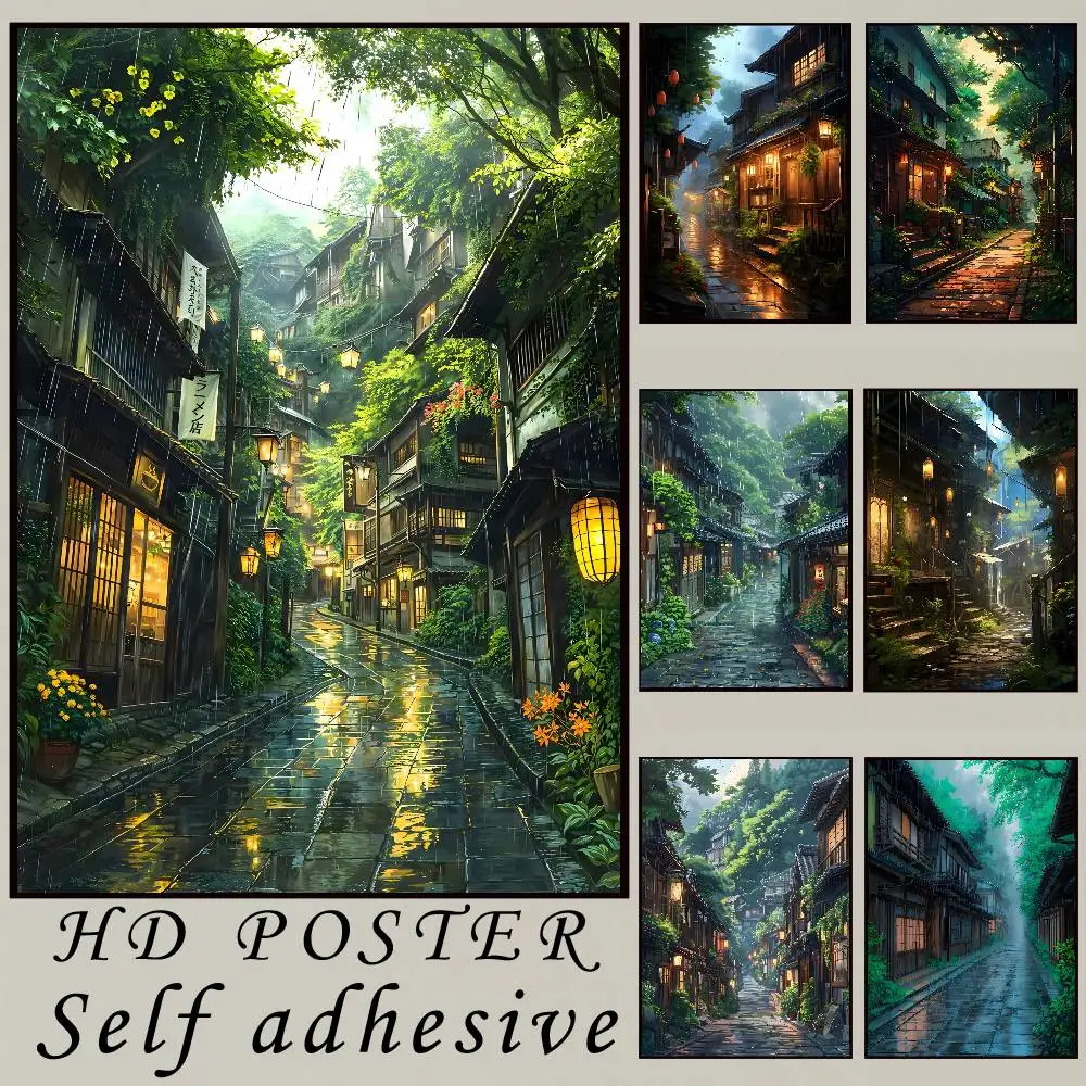 

The Hidden Alley Art Poster Waterproof HD Art Wall Decal Self-Adhesive Print. Aesthetic Home Room Decor for Living Room Bedroom