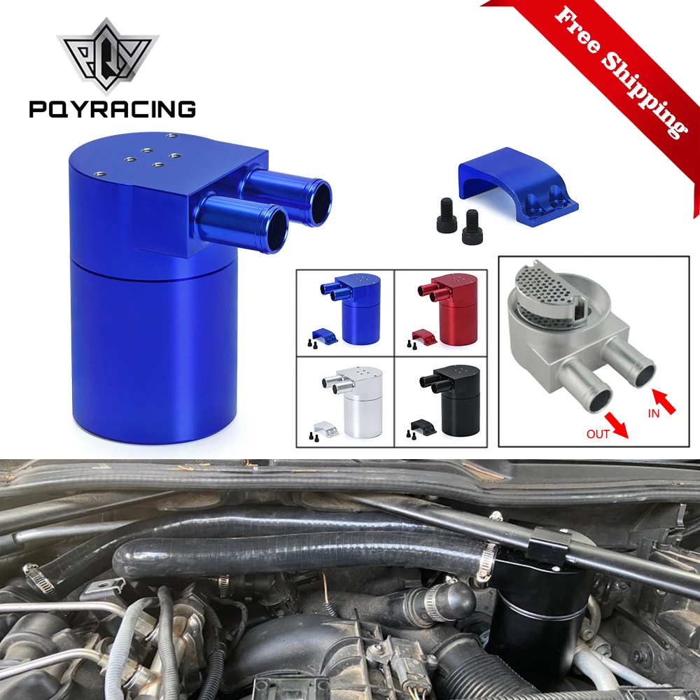 UNIVERSAL Aluminum Alloy Reservior Oil Catch Can Tank for BMW N54 335 BLACK & SILVER & Red & Blue PQY-TK60