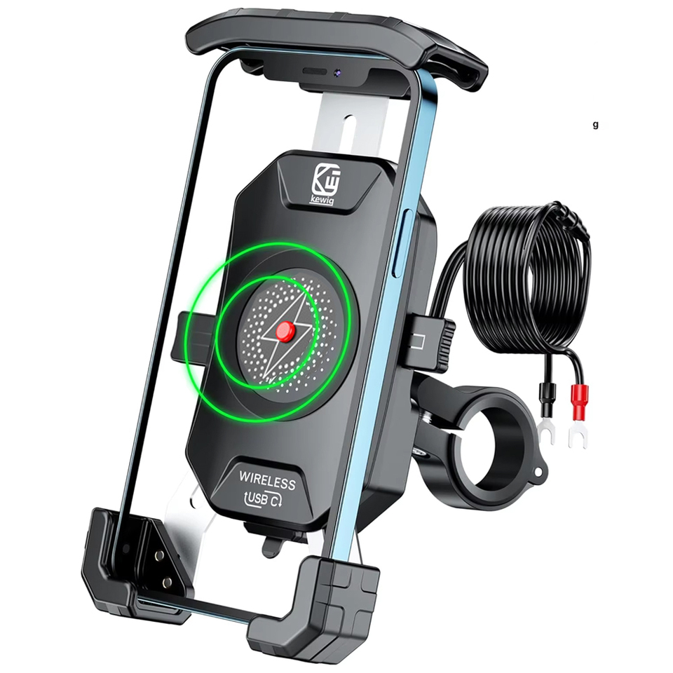 Motorcycle Phone Holder with Wireless Charging
