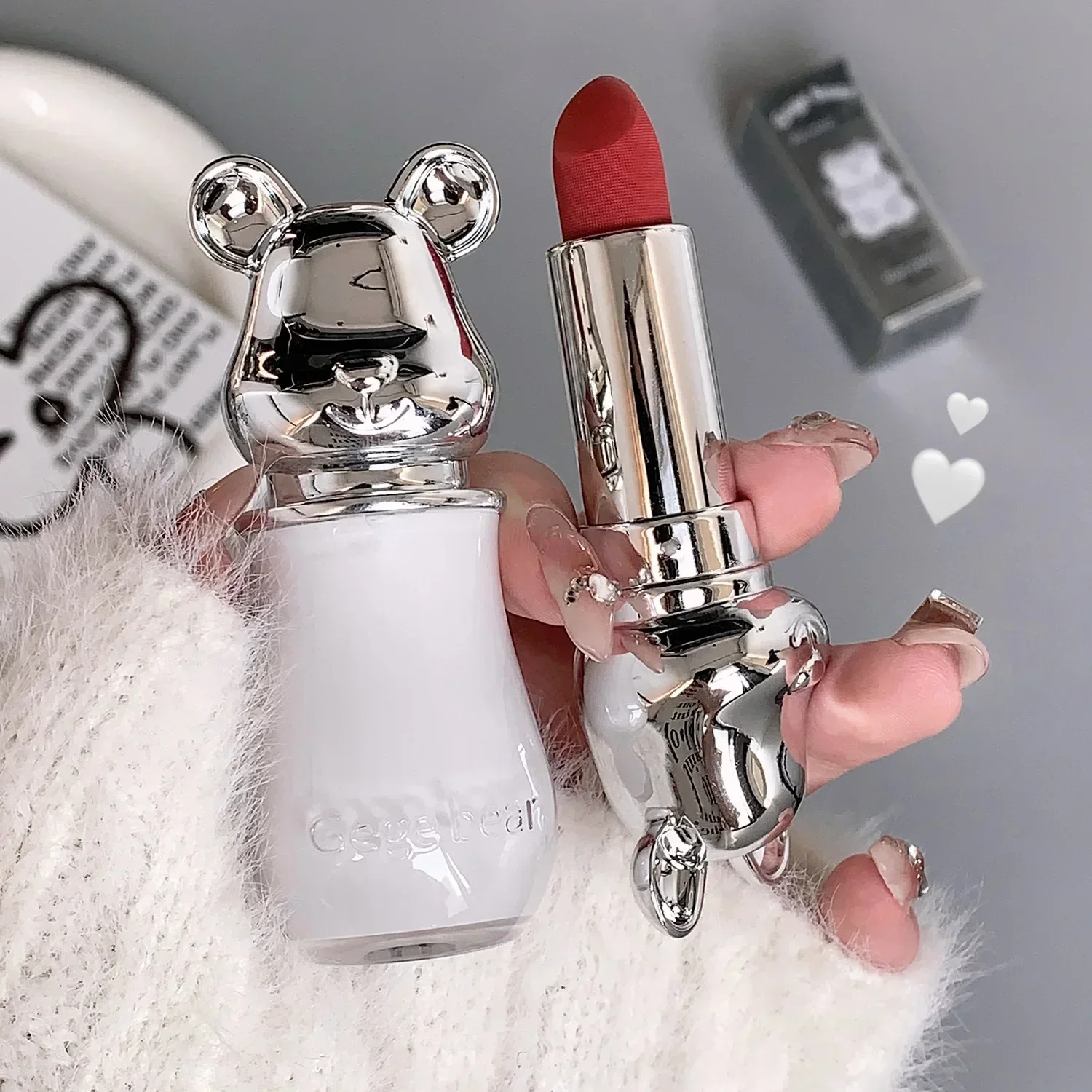 Gegebear Sweet Bear Velvet Soft Mist Lip Mud Matte Long-Lasting Lip Glaze แต่งหน้า