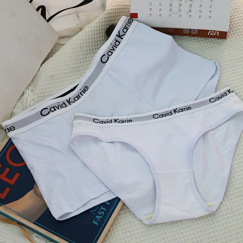 Couple Panties Sports Lovers Panties Cotton Letter Low Waist Women Briefs Sexy Panties Seamless Men Boxer Shorts Brief Lingerie