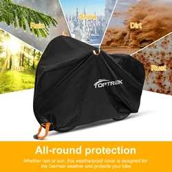 Toptrek Bike Cover Waterproof Snow and Rain Cover UV Protector Dust Protector for Bicycle Waterproof Bike Dustproof Cover 210T