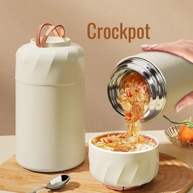 

Длинная чашка-термос из нержавеющей стали 316, большая емкость, офисный работник, двухслойный многофункциональный портативный ланч-бокс