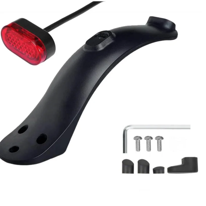 Rear Mudguard Scooter Fender for Xiaomi M365/pro 1S Pro2 Short Ducktail Rear Wing Taillight Kickscooter Replacement Accessory