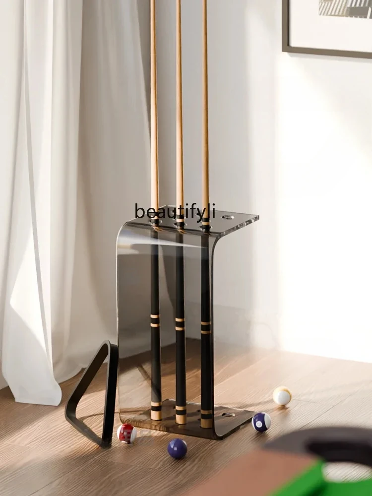 JJPremium Acrylic Billiard Club Holder, Vertical Billiard Club Storage Display Stand, Porous Male Pole