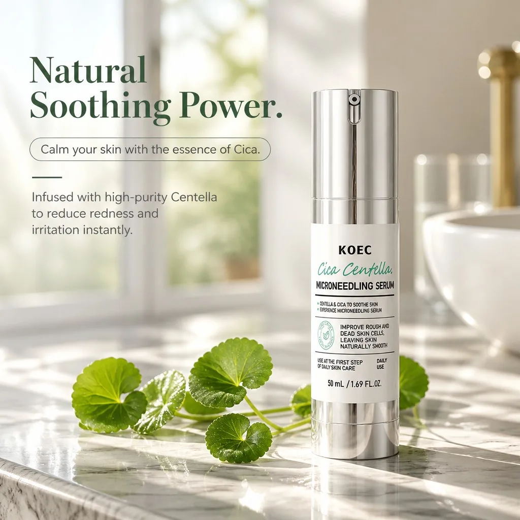 Cica Centella Micro-Needle Serum 50ml Exfoliating Smoothing Soothing Daily Facial Care for Rough Skin