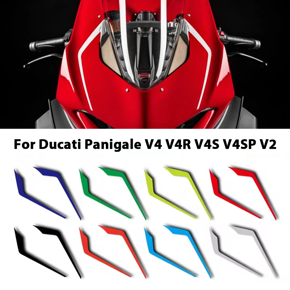 

Мотоциклетный обтекатель, передняя наклейка, наклейка, линии, светоотражающий металлический цвет, новый для Ducati Panigale V4 V4R VS V4SP V2