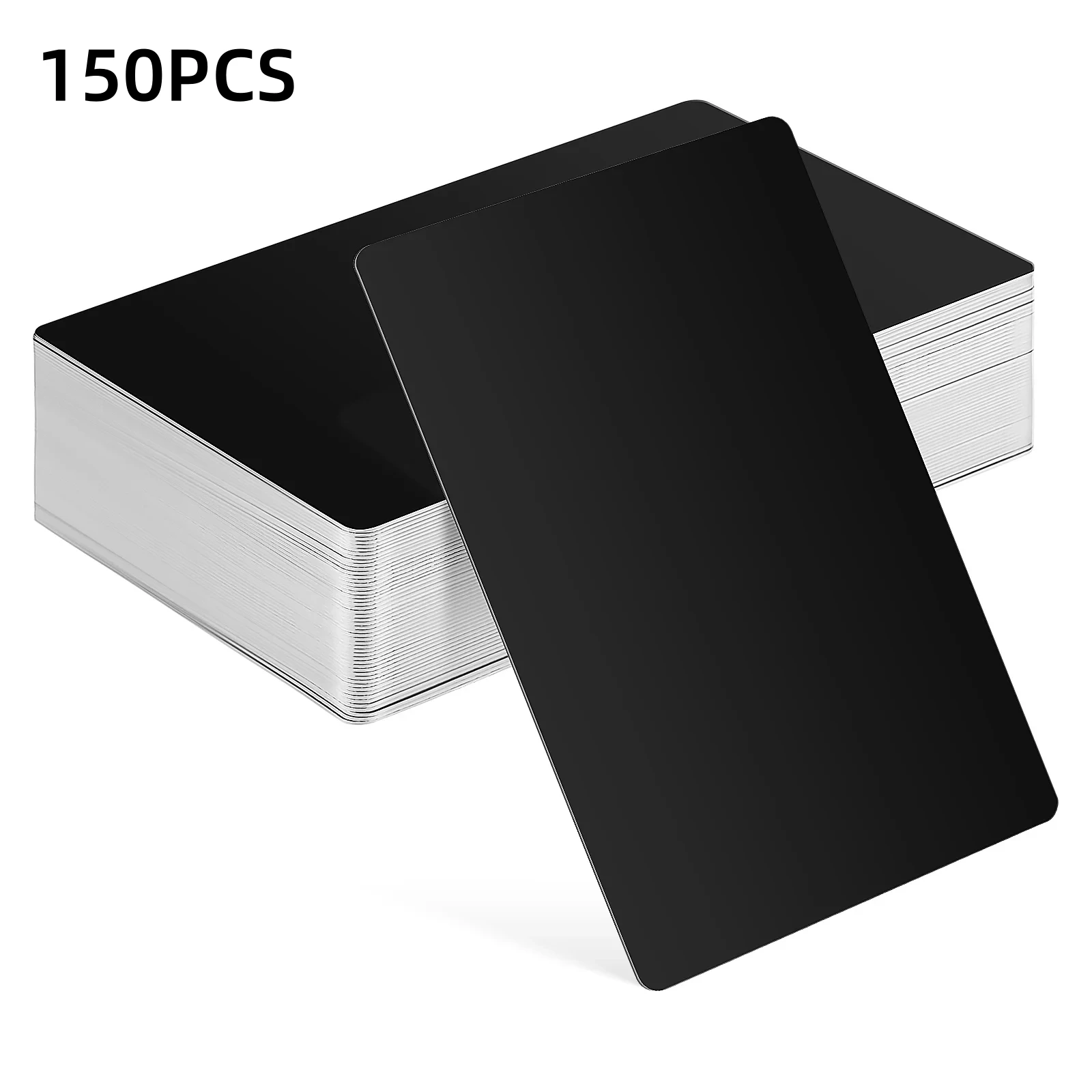 150PCS Portable Metal Business Card Finish Aluminum Blank Laser Engraving Cards Special Logo Printing Office Supplies DIY Card