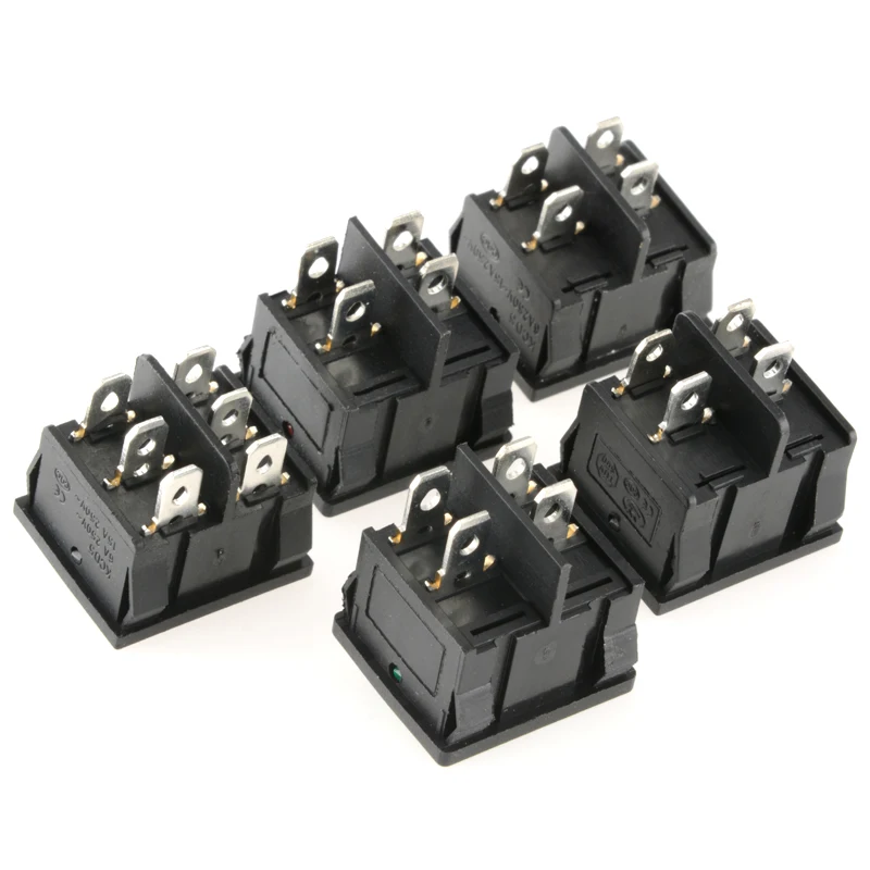 KCD5 Latching Rocker Switch 4 Pin 6 Pin ON-OFF ON-OFF-ON 2 Position 3 Position 6A 250V Boat Power Button Switch with Light
