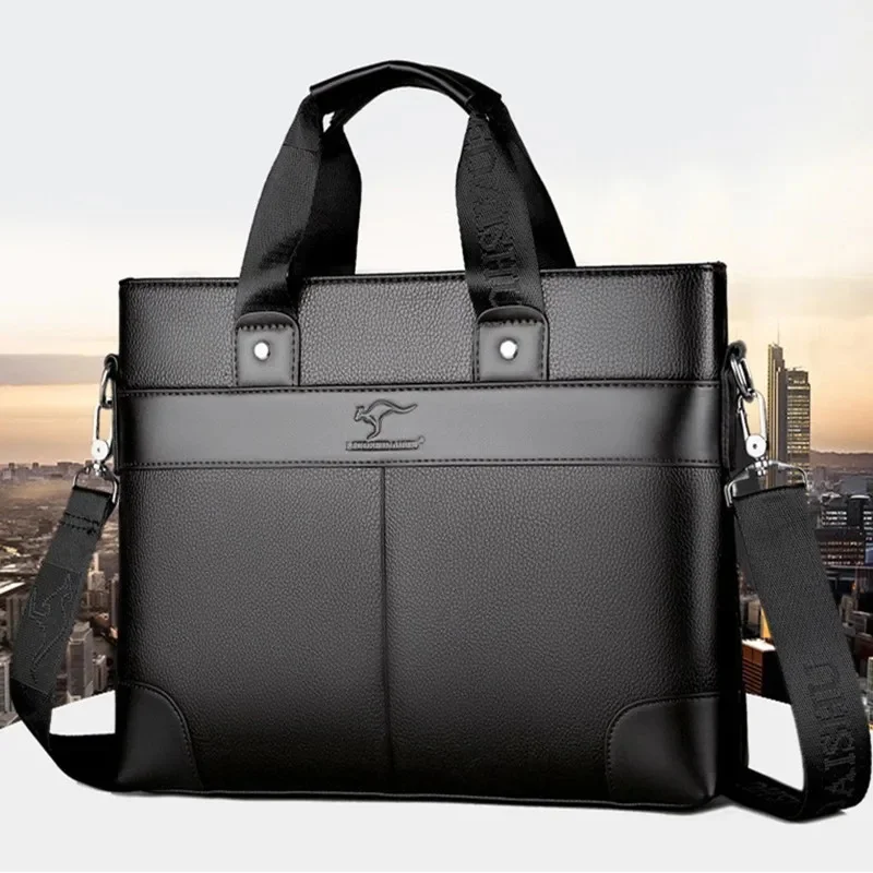 Casual Business Men's Briefcase Large Capacity Shoulder Messenger Leather Man Handbag Office Laptop Bag