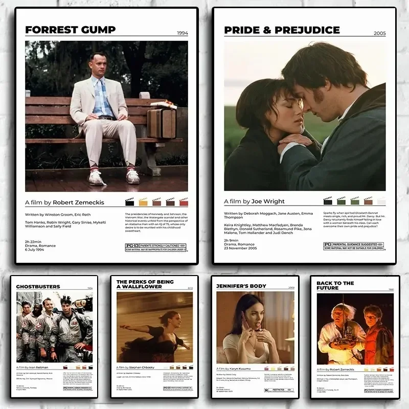 Classic Forrest Gump Movie Pride Prejudice Posters for Living Room Canvas Painting Nordic Modern Art Home Wall Decor Picture