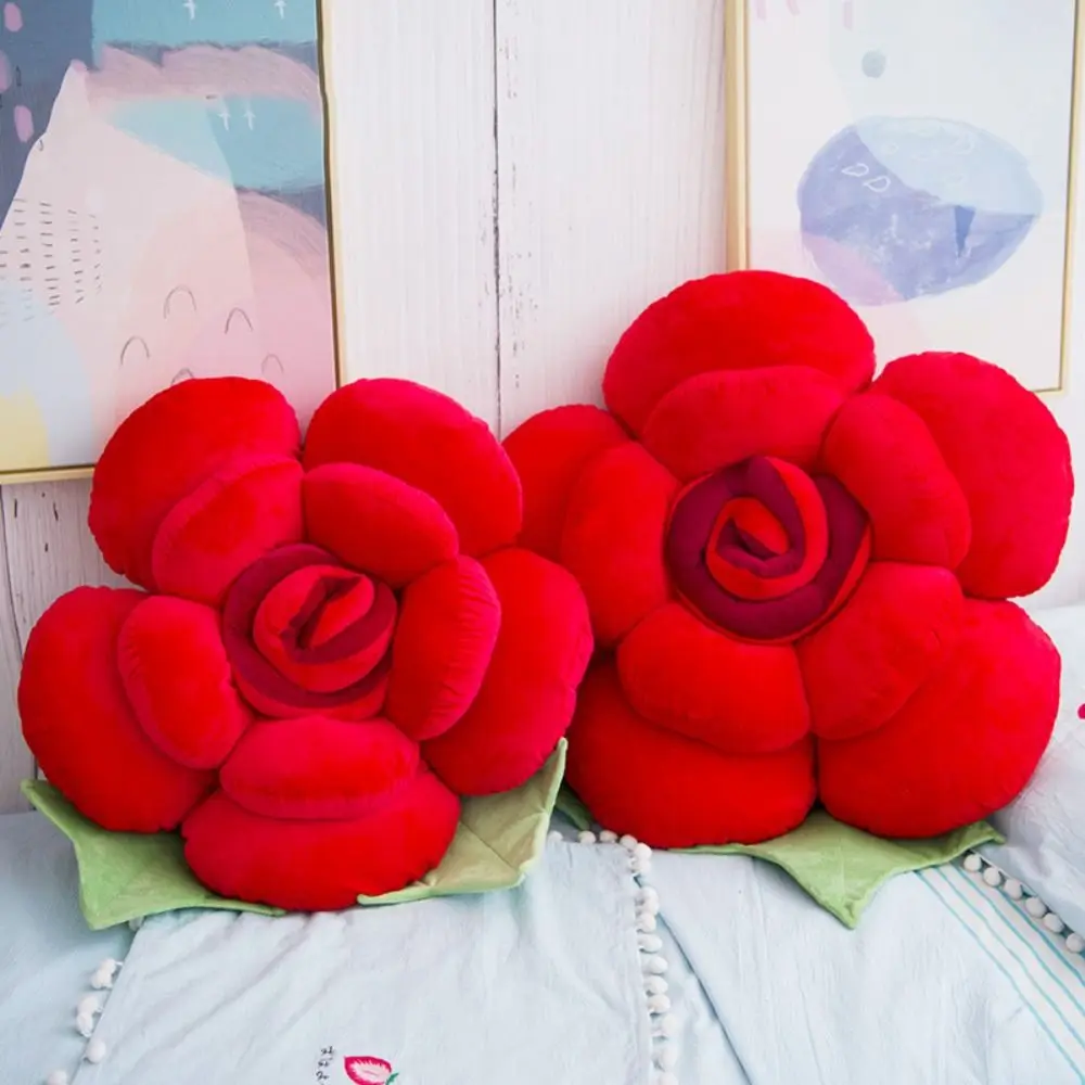 

Romantic 3D Rose Pillows INS Style Large Size Throw Pillows Soft Flower Shaped Cushion Sofa/Bed