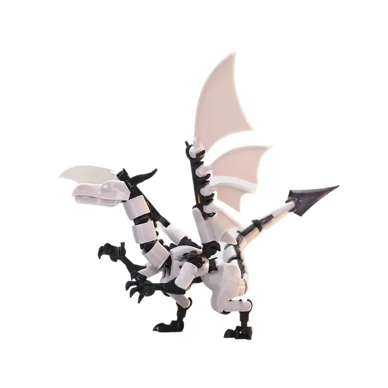 ثلاثية الأبعاد الطباعة المفاصل المنقولة الميكانيكية النار التنين الطائر التنين نموذج بازل أطفال اليدوية DIY تجميعها لعبة سطح المكتب ديكور #5