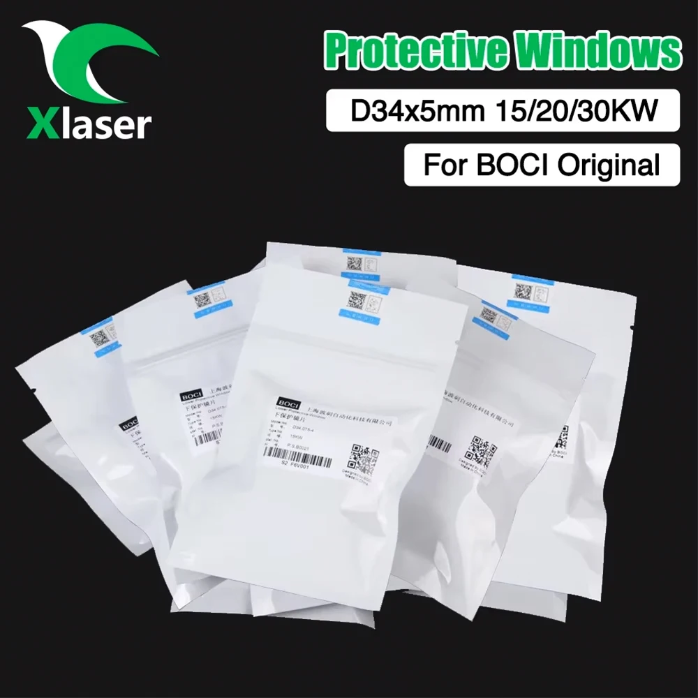 XLaser BOCI Oryginalne Ochronne Szyby Ochronne Lusta 34x5mm 15KW 20KW 30KW Soczewki Do Głowicy Tnącej Laserowej BOCI TR HAN'S