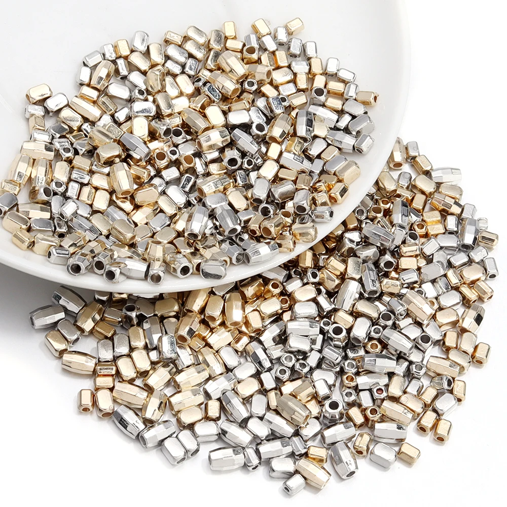 200pcs/lot CCB Charm Cut Rice Beads Geometry Cylinder Loose Spacer Beads For DIY Jewelry Making Bracelet Necklace Accessories