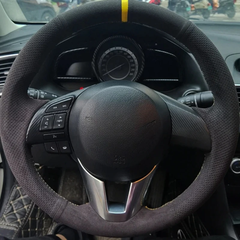 

Customize Suede DIY Car Steering Wheel Cover For Mazda 3 Axela Mazda 6 Atenza Mazda 2 CX-3 CX3 CX-5 CX5 Scion Car Accessories