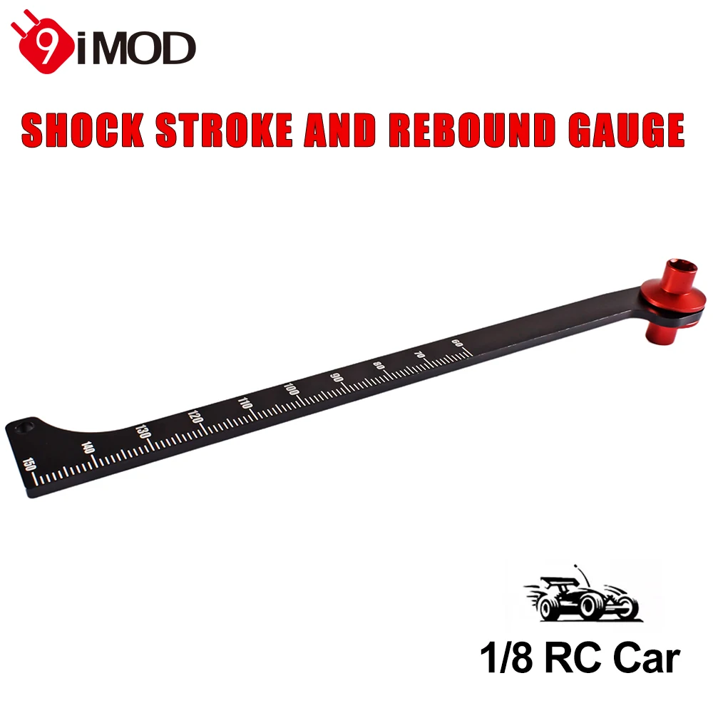 9IMOD RC Tool Rule Shock Stroke and Rebound Gauge Aluminum 60-150mm For 1/8 Buggy Truck Tuggy