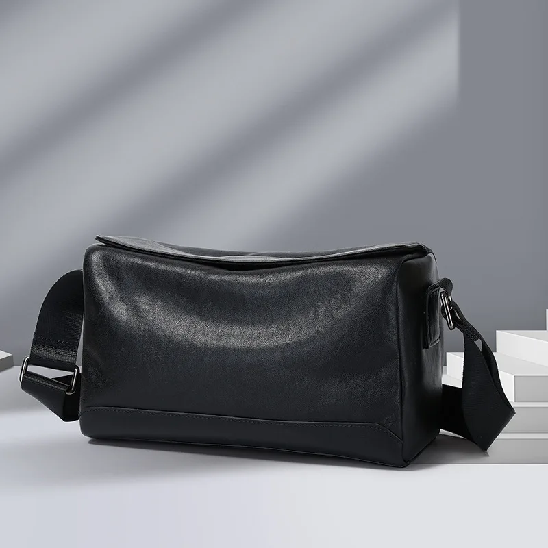 Minimalist New Genuine Leather For Men, High-end Feel, Large Capacity, Light Luxury Vegetable-tanned Cowhide Trendy Men's