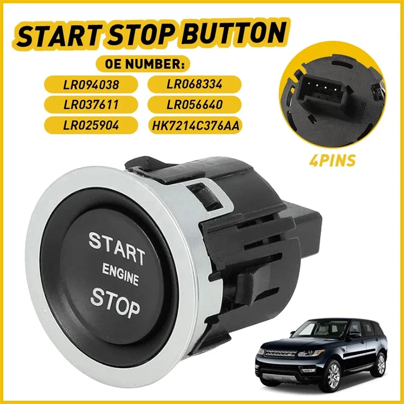 

Car Ignition Stop Start Button Switch For Land Rover Range Rover 2013 2014 2015 2016 2017 218 2019 LR094038 Accessories 4-Pin