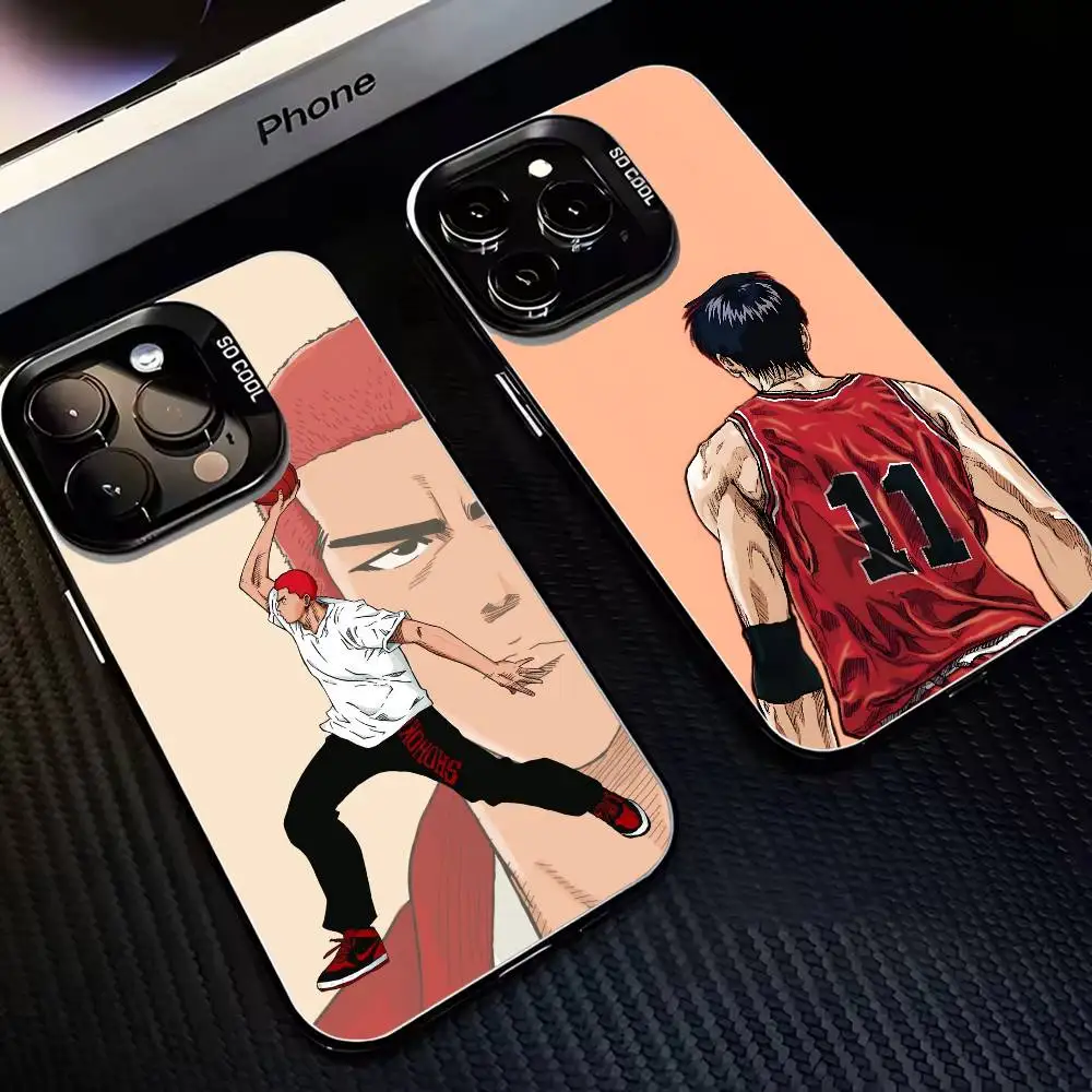 

Anime Cool S-Slam Dunk Phone Case For iPhone17,16,15,14,13,12,11 Plus,Pro Max Black Matte Shockproof Cover