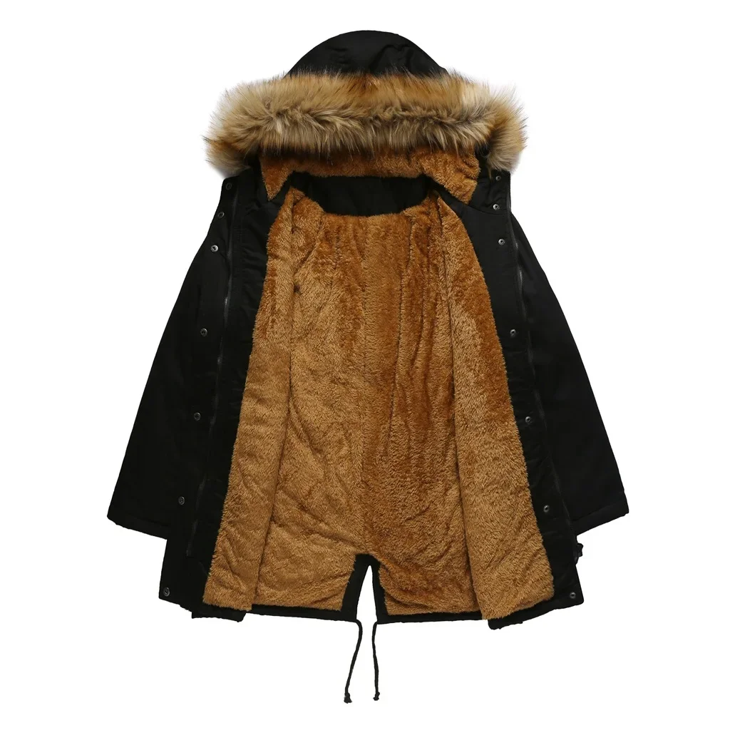 Damen Winter Daunen jacke Parka Mantel warmer Plüsch verdickter langer Wintermantel Outdoor Wander fell Kapuze wind dichter Daunen mantel