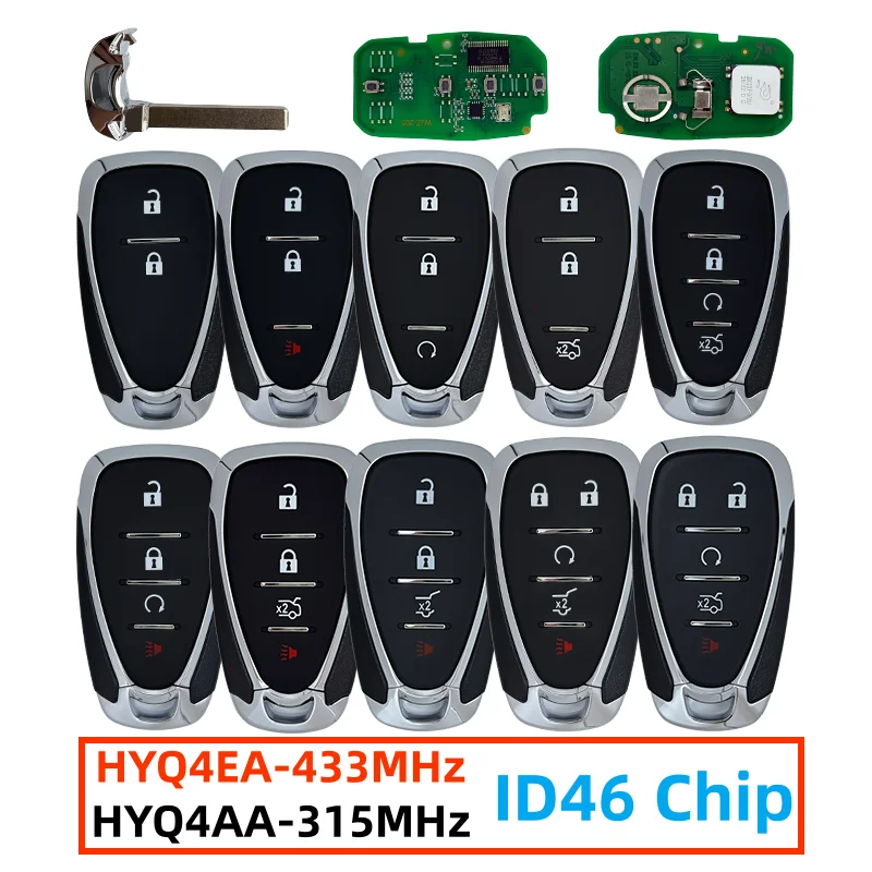 

HYQ4BAA HYQ4BEA 2-5 кнопок брелок для бесключевого доступа 315/434 МГц ID46 чип для Chevrolet Cruze Camaro Malibu Equinox Spark 2016-2018