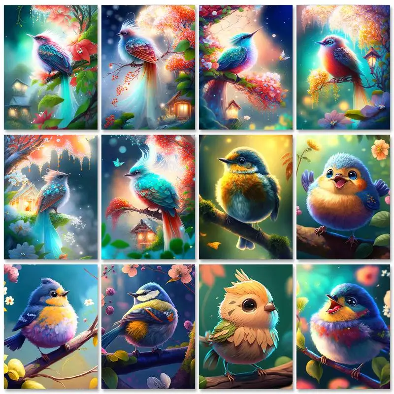 SDOYUNO pictures by numbers Landsape For Adults Diy Crafts oil paint For Adults Kids Birds Animals Numbers Painting Home Decorat