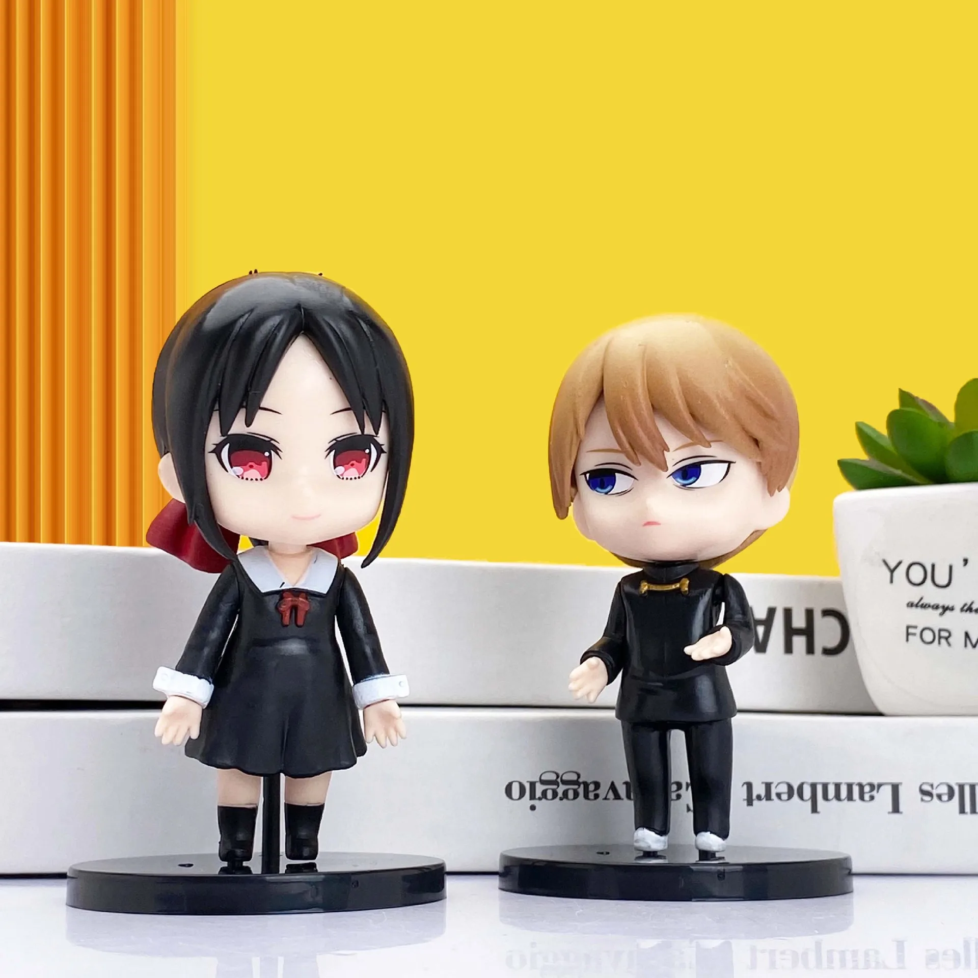 4Pcs Anime Figure Kaguya-sama: Love Is War Shinomiya Kaguya Student Uniform Dress Model PVC Kawaii Girl Desktop Decoration