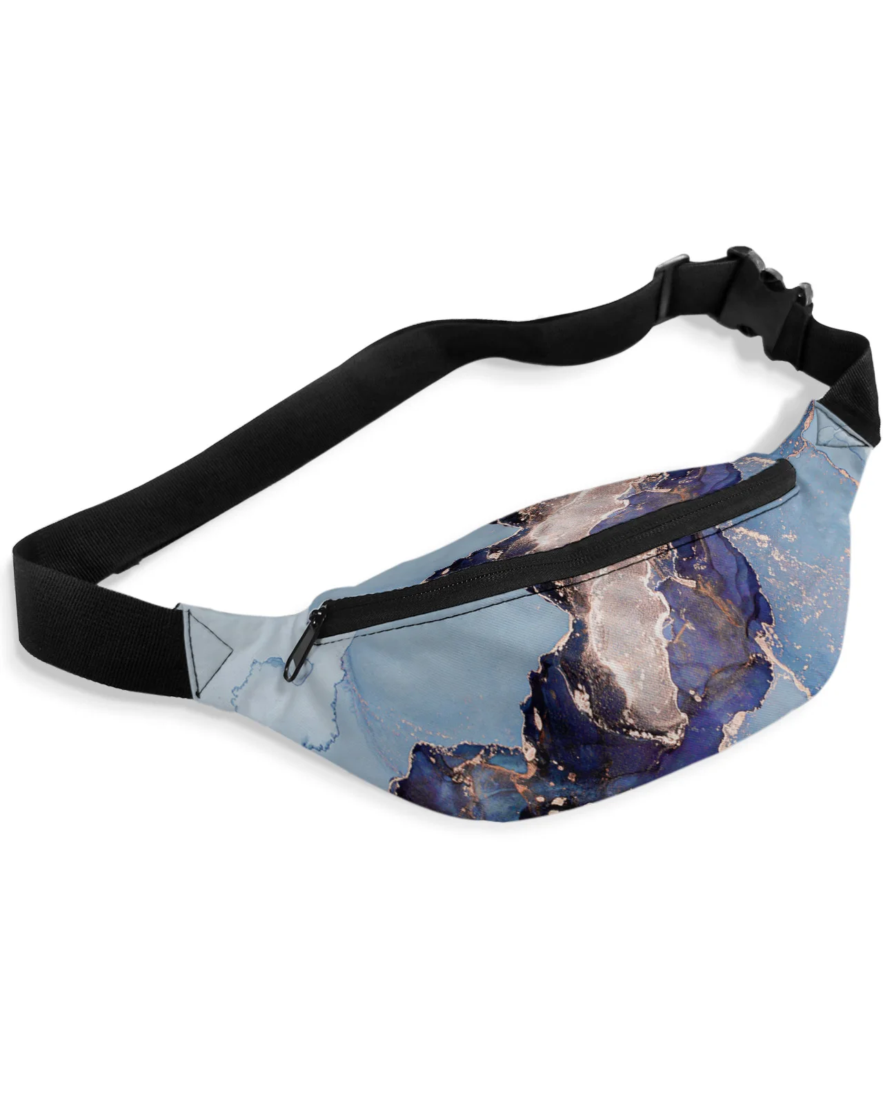 Marble Texture Ink Waist Bag Women Men Belt Bags Large Capacity Waist Pack Unisex Crossbody Chest Bag