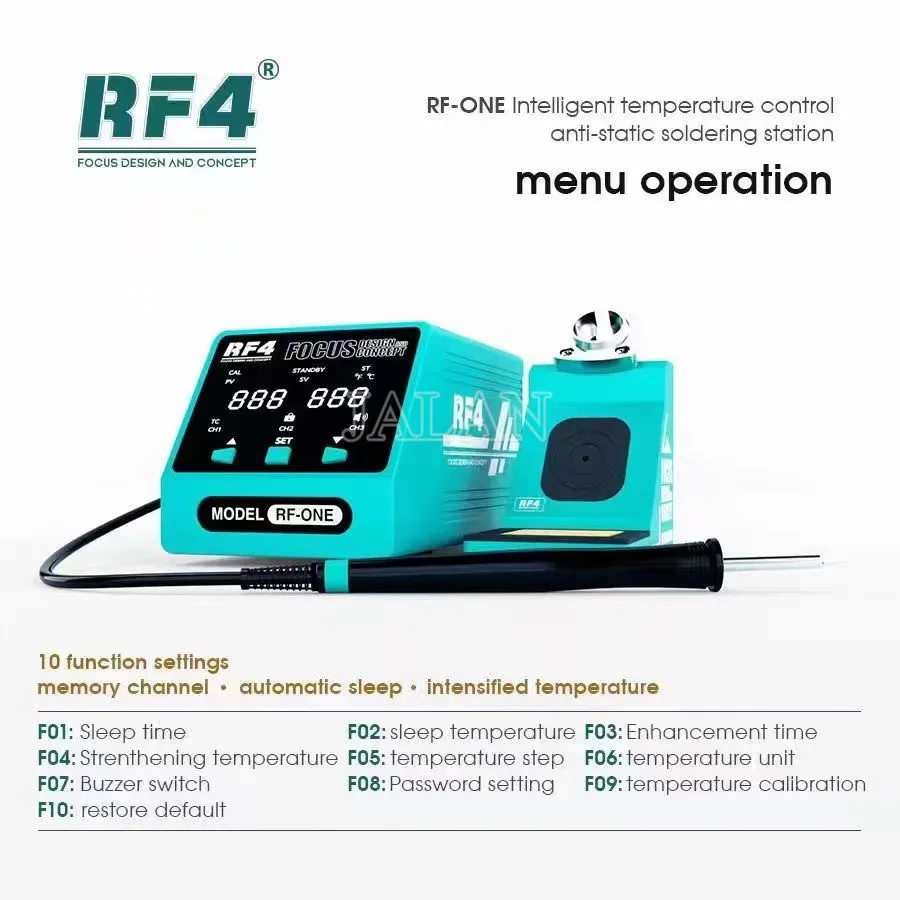 

RF4 RF-ONE Anti Static Welding Station For Mobile Phone Motherboard PCB IC SMD BGA Soldering Repair With T12 Handle Iron Tips