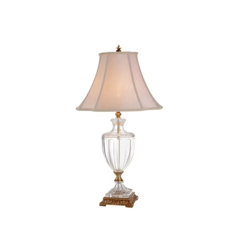 

Fabric lampshade reading lamp copper desk lamp crystal desk lamp