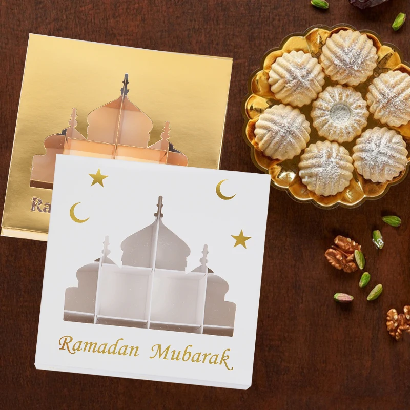 1/5Pcs Ramadan Mubarak Candy Cake Box Bag Chocolate Gift Packaging Favors EID Mubarak Decorations 2026 Islam Muslim Party Supply