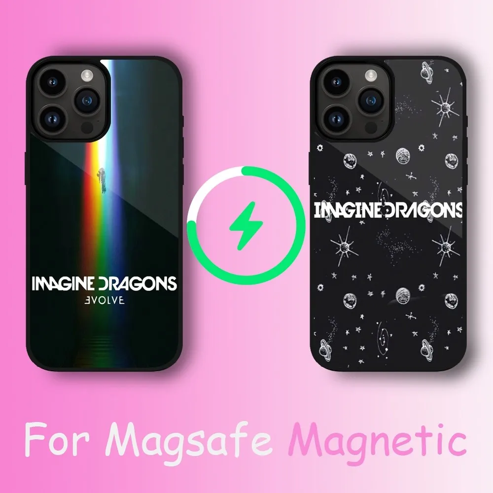 Band I-Imagine Dragons Phone Case For iPhone 11 12 13 14 15 Max Plus Pro Wireless Magnetic Magsafe Charging Shell