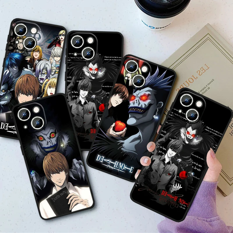 Anime DEATH NOTE Cool For Apple iPhone 15 14 13 12 Mini 11 XS XR X 8 7 Pro Max Plus Soft Silicone Black Phone Case