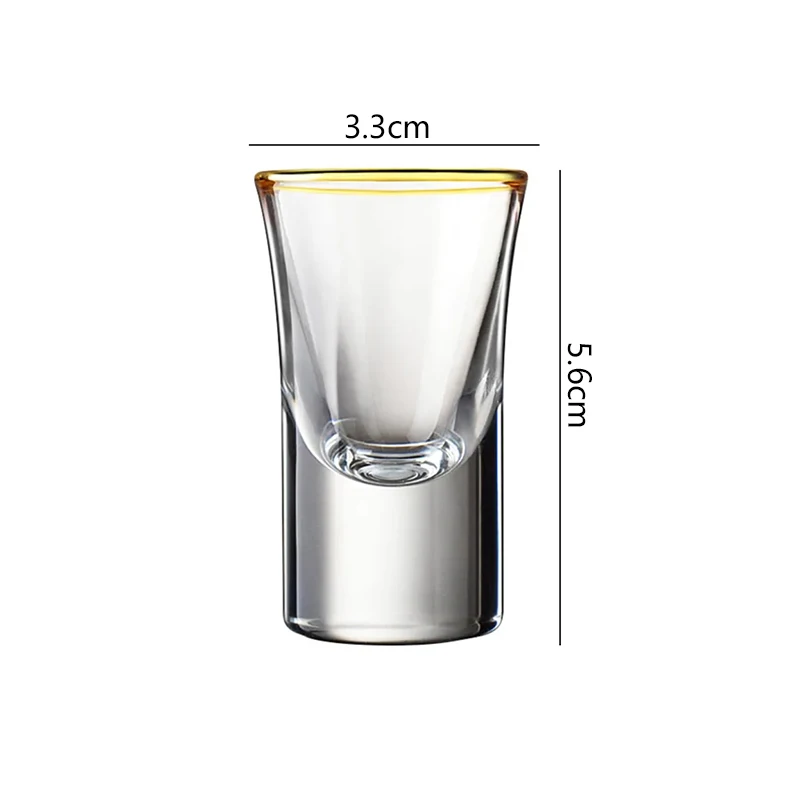 6pcs Set Baijiu Wine Glasses Golden Edge Spirits Cup Whiskey Cocktail Drinking Glasses Drinkware Luxury Modern Sets Household