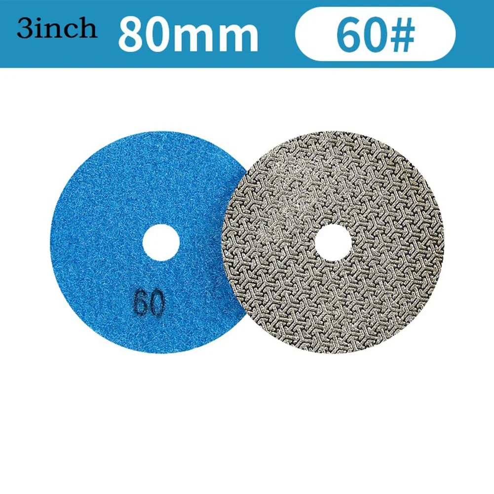 3 Inch Electroplated Diamond Dry Polishing Pads Disc Set For Granite Marble-Sanding Disc Power Tools For Stone Wood Metals Glass