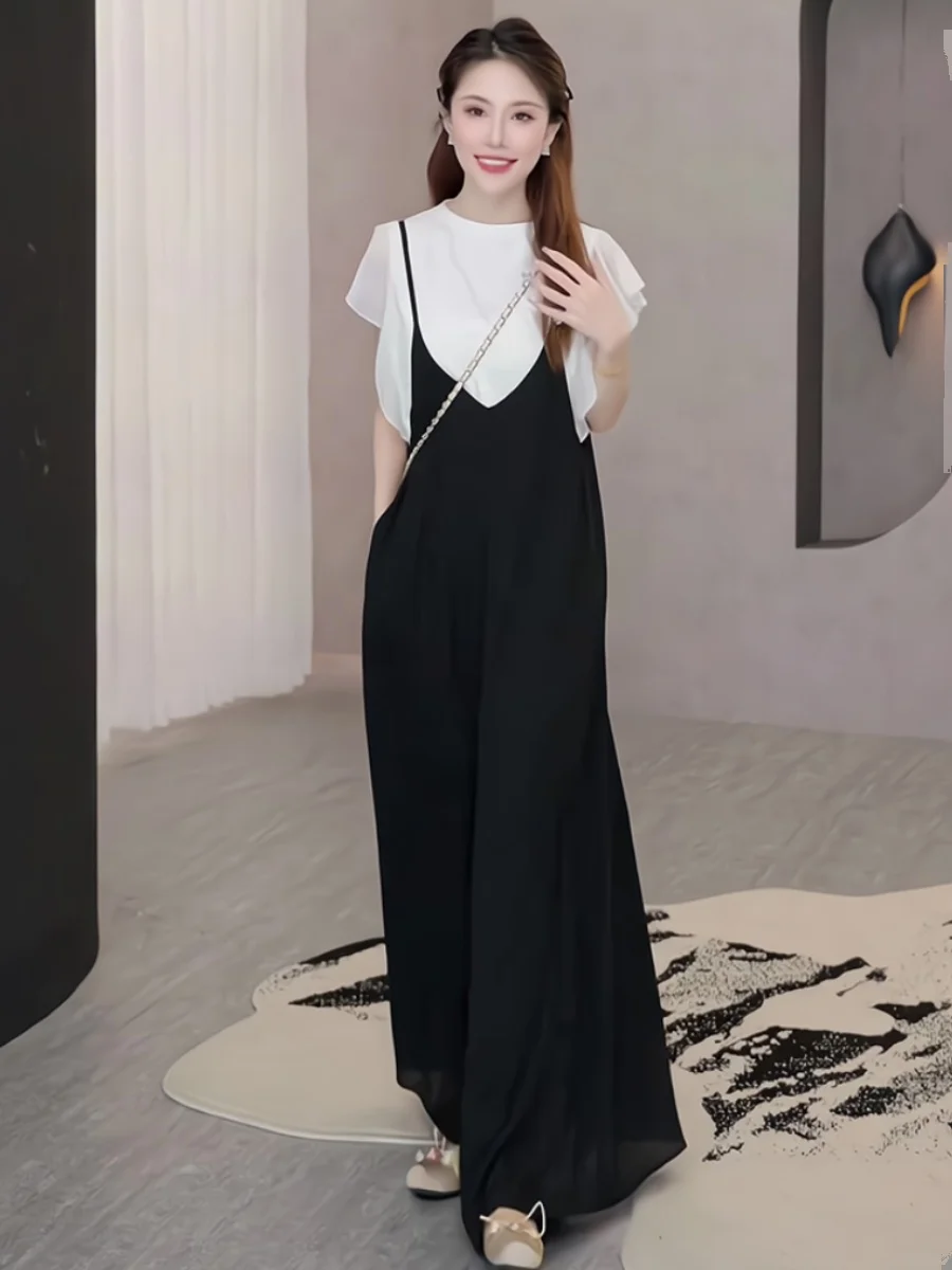 

Bla-Piece Pants Women's Summer New Sle High-End Feeling Ele Godd Super Beautiful And Attractive Strap Pants
