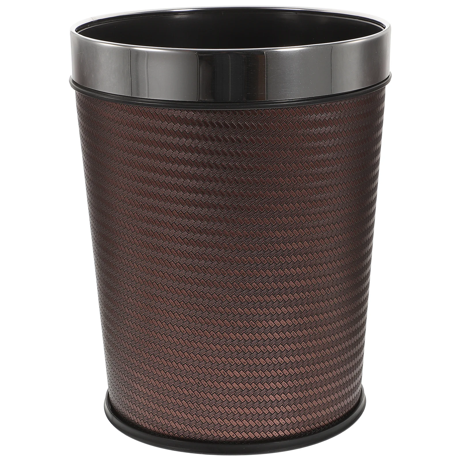 

Large Retro Trash Can Wear-Resistant Plastic Material Exquisite Imitation Weave Design Buckle Ring for Bag Fixation Home Office