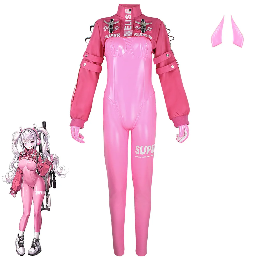 

Sexy Pink Bodysuit Cosplay Costume for Women, NIKKE Game Inspired Jumpsuit, Anime Tight Catsuit, Halloween Party Outfit