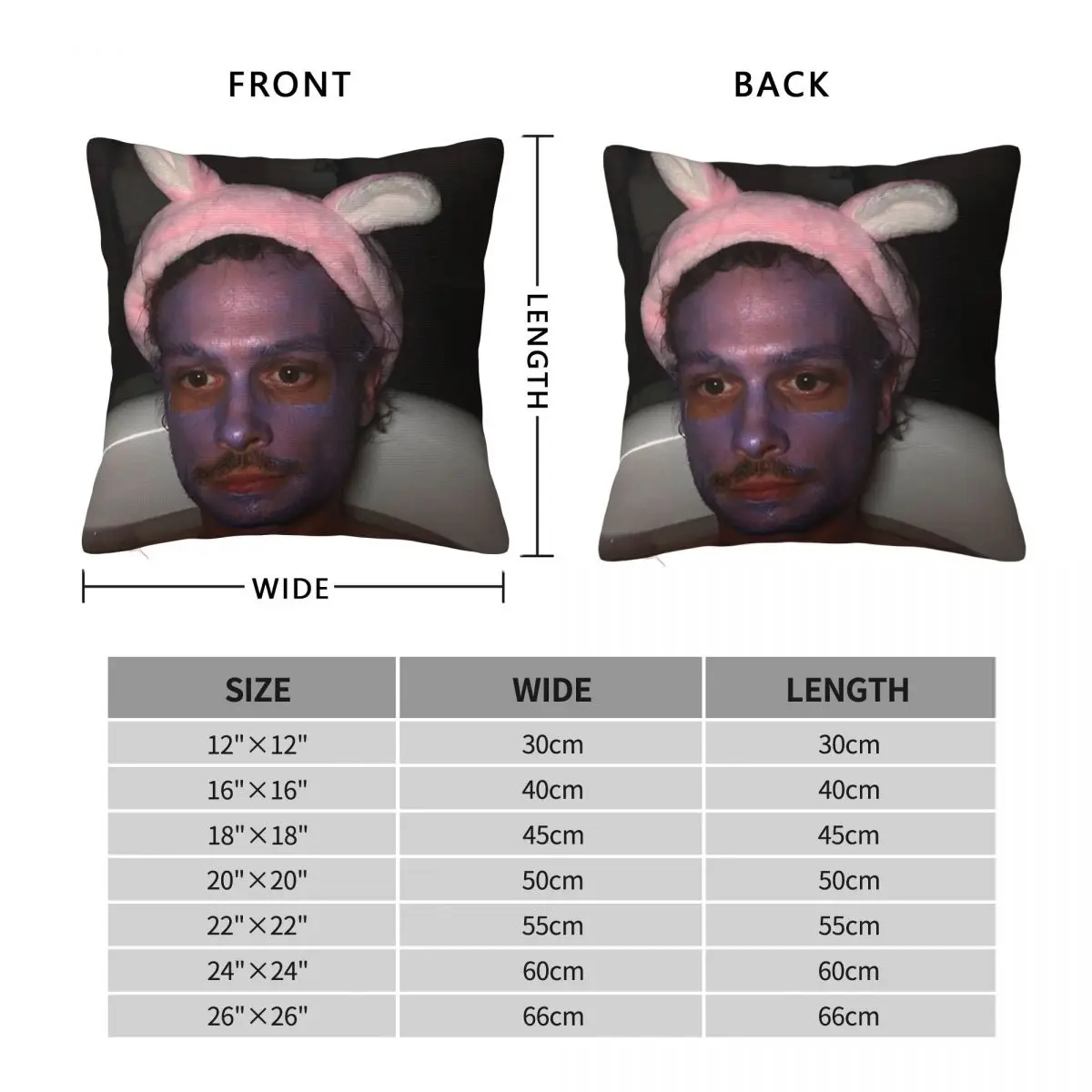 Matthew Gray Gubler Face Square Pillowcase Polyester Linen Velvet Creative Zip Decor Bed Cushion Cover