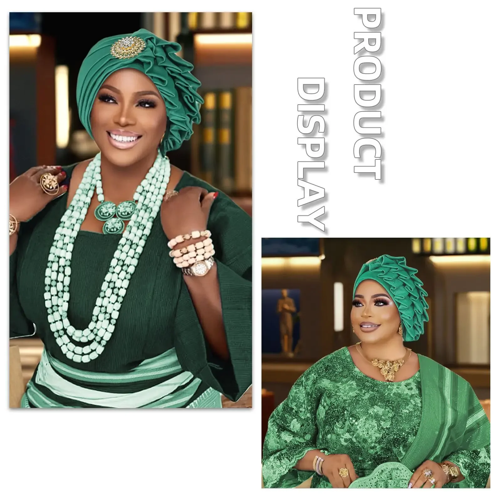 الماس تكدرت قبعة عمامة للنساء سيدة أفريقية أشرطة رأس نيجيريا Autogele ربطة الرأس حفل زفاف الإناث غطاء بونيه القبعات