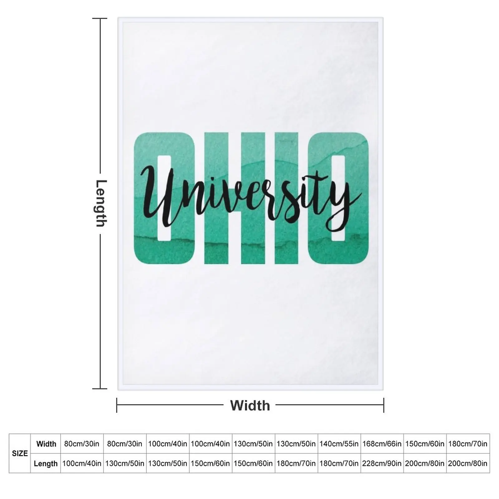 Ohio University, OU Throw Blanket Luxury Brand Summer Thins Luxury Designer Blankets