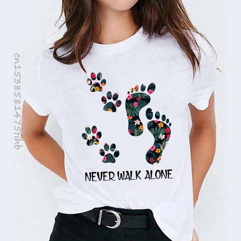 

Premium Women Cute Dog Paw Flower Floral Cartoon Ladies Tops Womens Tees Female Camisas Lady T-Shirt Harajuku T Shirt T-Shirts