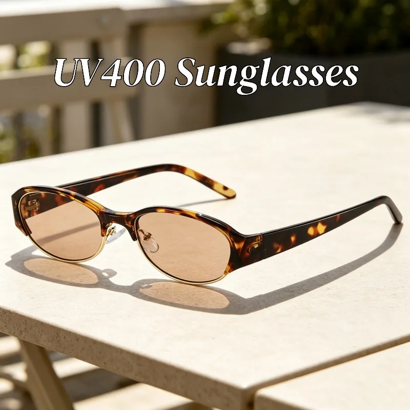 

Unisex Fashion Small-Frame Cat-Eye Sunglasses UV400 Vintage Personalized Eyeglasses Leisure Streetwear Outdoor Sunscreen Eyewear