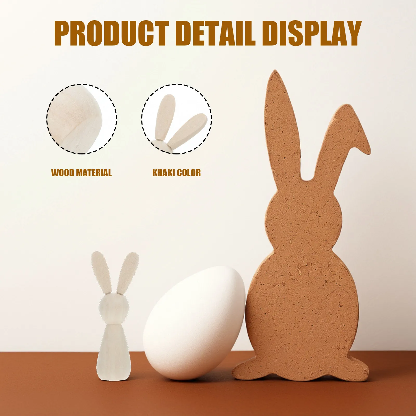 8Pcs Wooden Rabbit Head Peg Figures Unfinished Blank Craft Set for Easter Decor DIY Painting Desktop Ornament Miniature
