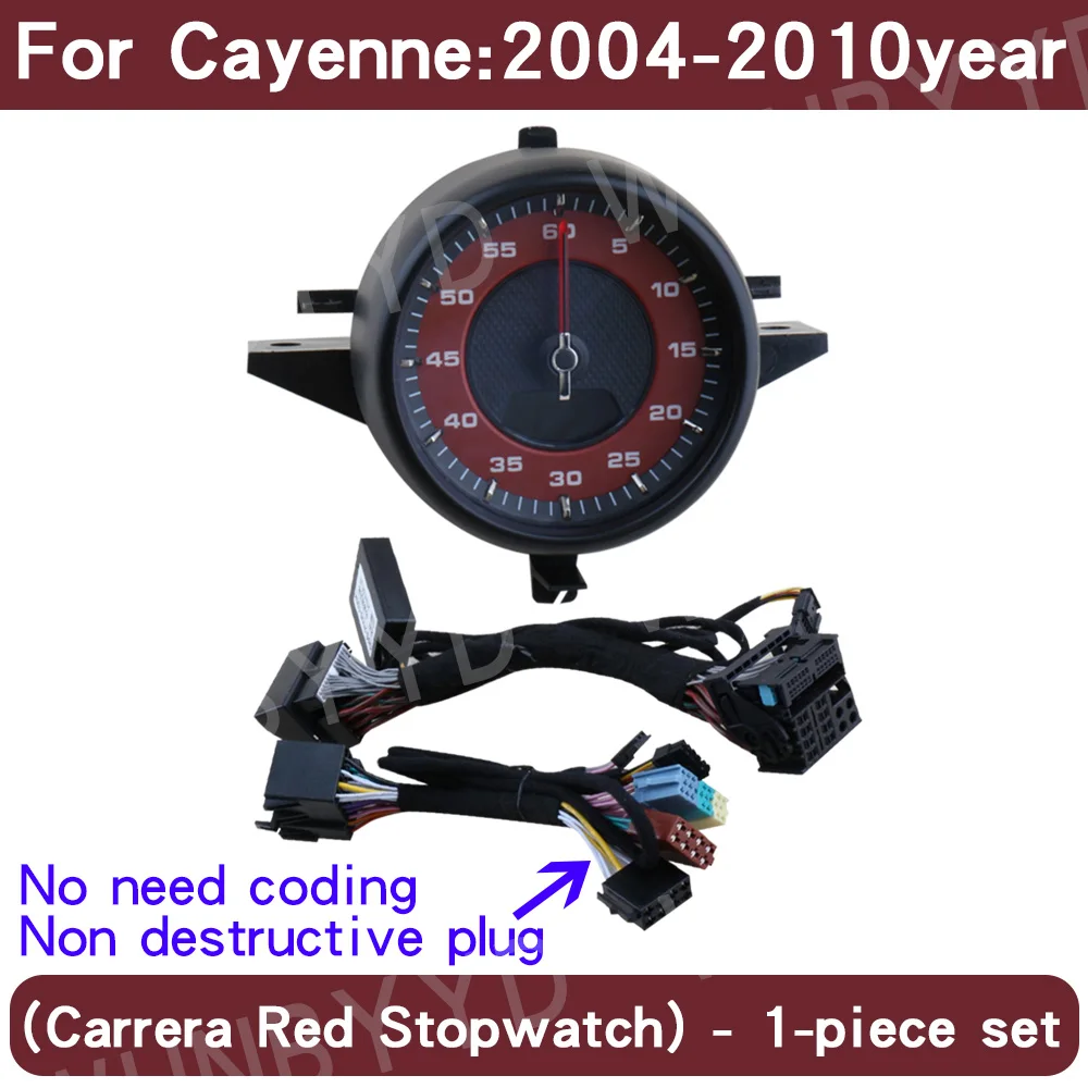 Auto-stopwatch voor Porsche Cayenne 955 06-2010 horloge dashboard klok kompas dashboard panelen modificatie interieur middenconsole accessoires
