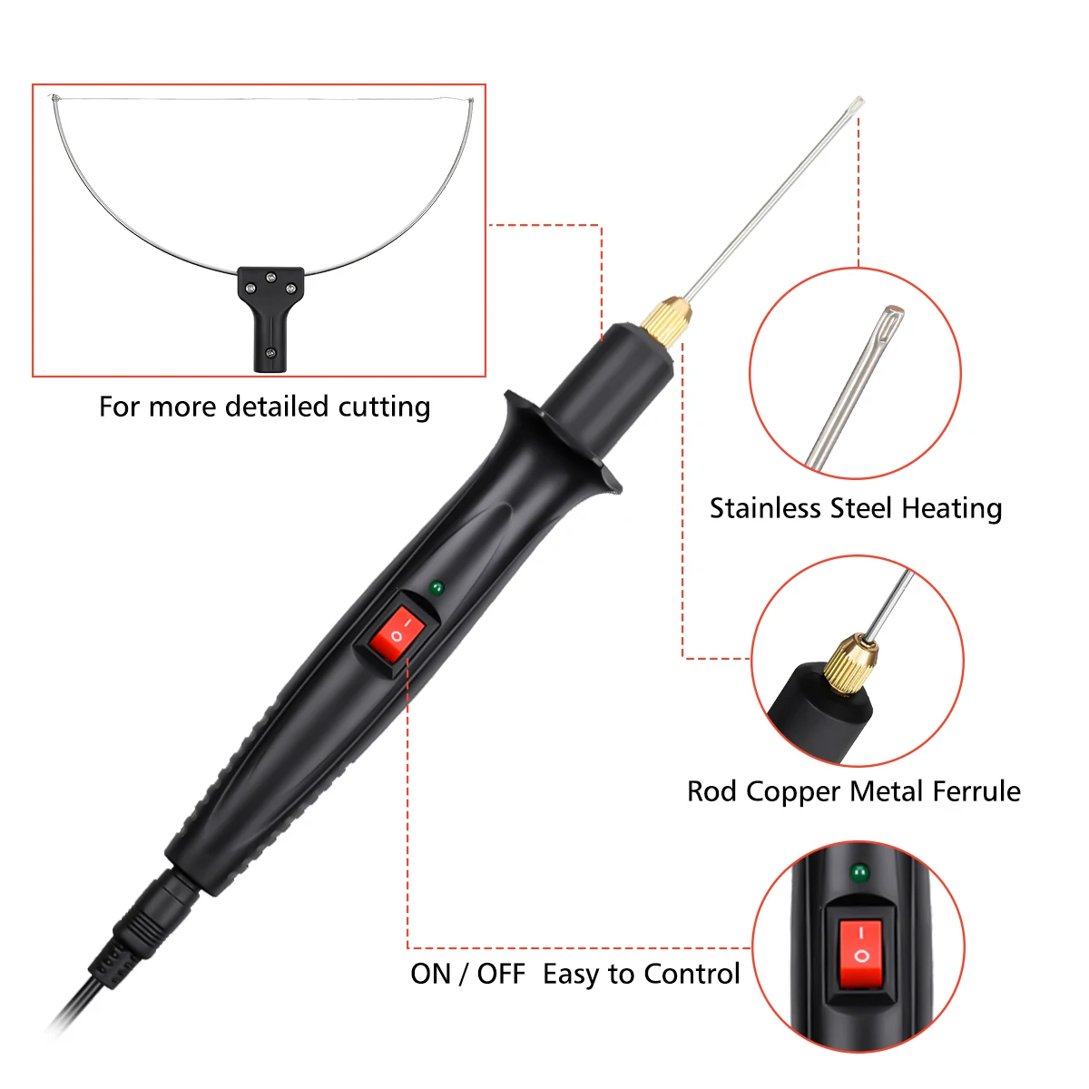 18W 110V-240V Electric Foam Cutter Kit Foam Polystyrene Cutting Pen Hot Wire Cutter Styrofoam Cutter DIY Cutting Tool Engraver