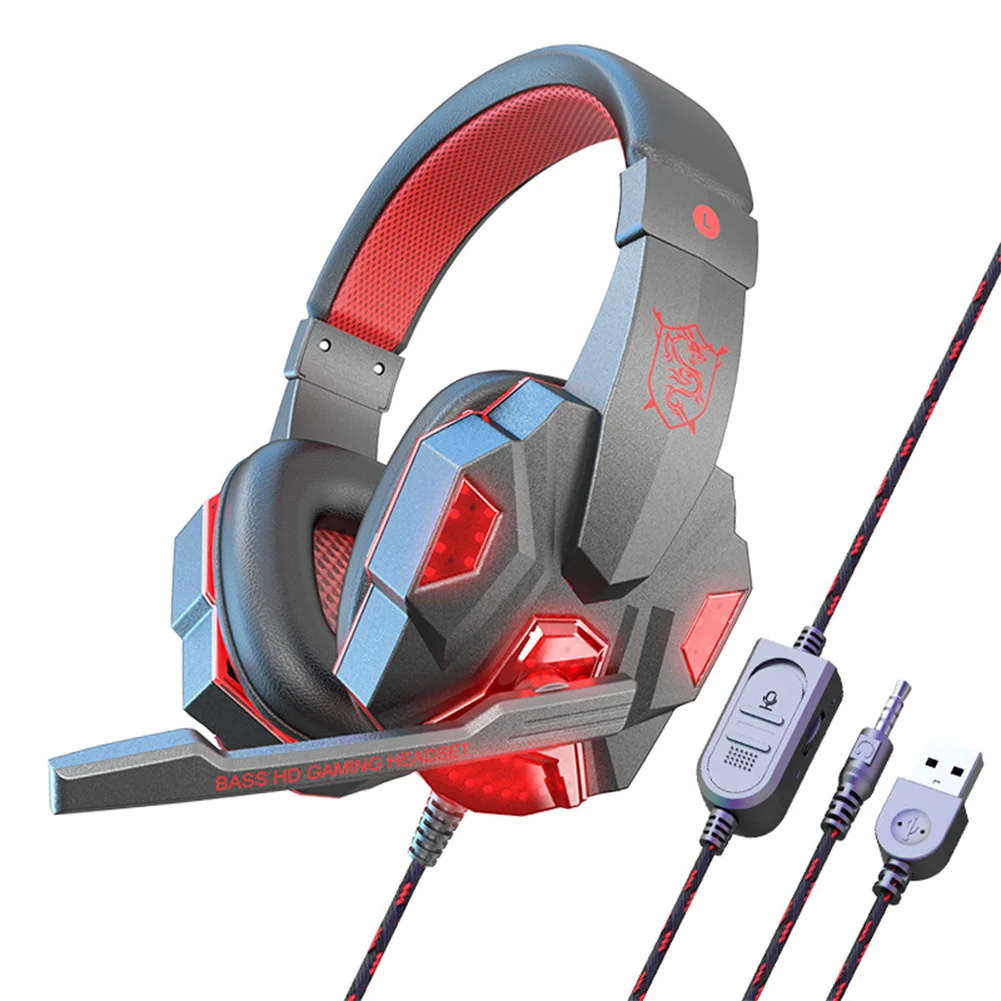 Wired PS4/PS5/Xbox/Smartphone/PC Headset Gaming Headset 120° Adjustable Gamer Headset with Noise Cancelling Microphone