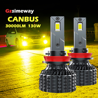 2PCS H11 Led Lamp H4 H7 H8 H13 9005 HB4 9006 H3 881 Car Headlight 3000K Yellow 4300K Auto Bulbs 30000LM Turbo Fog Lights 6000K